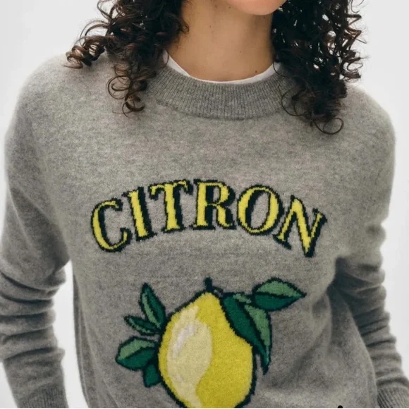 White + Warren Cashmere Citron Crewneck || Grey Heather Combo || XS || NWT - Picture 3 of 4